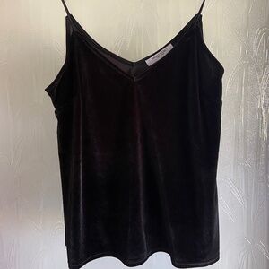Black Faux Velvet Camisole